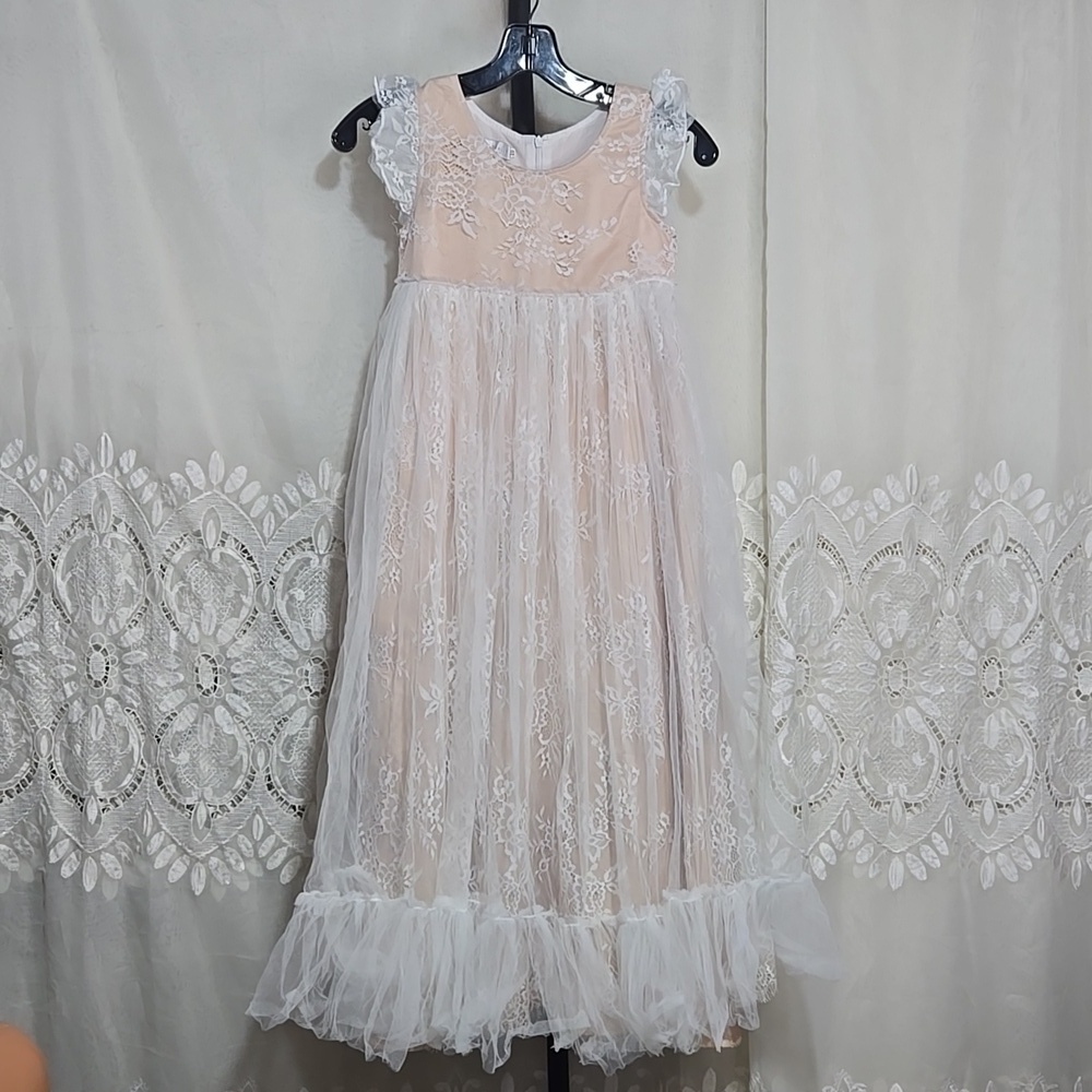Trish Scully Lace & Tulle Girls Dress size 10